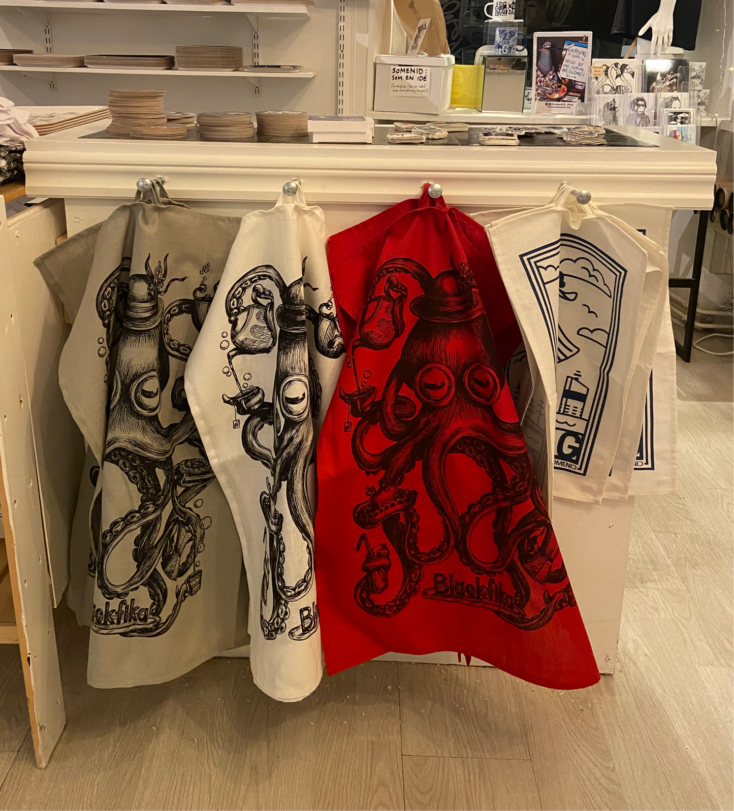 Kökshandduk: Bläckfika