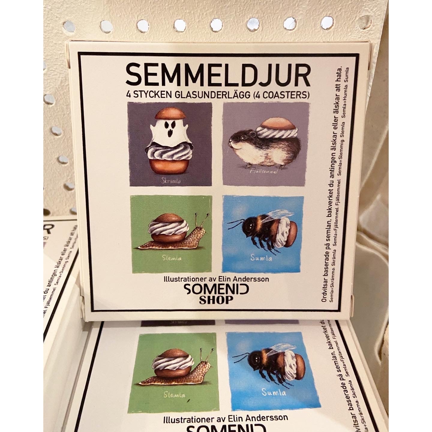 Glasunderlägg: Semmeldjur 4-pack