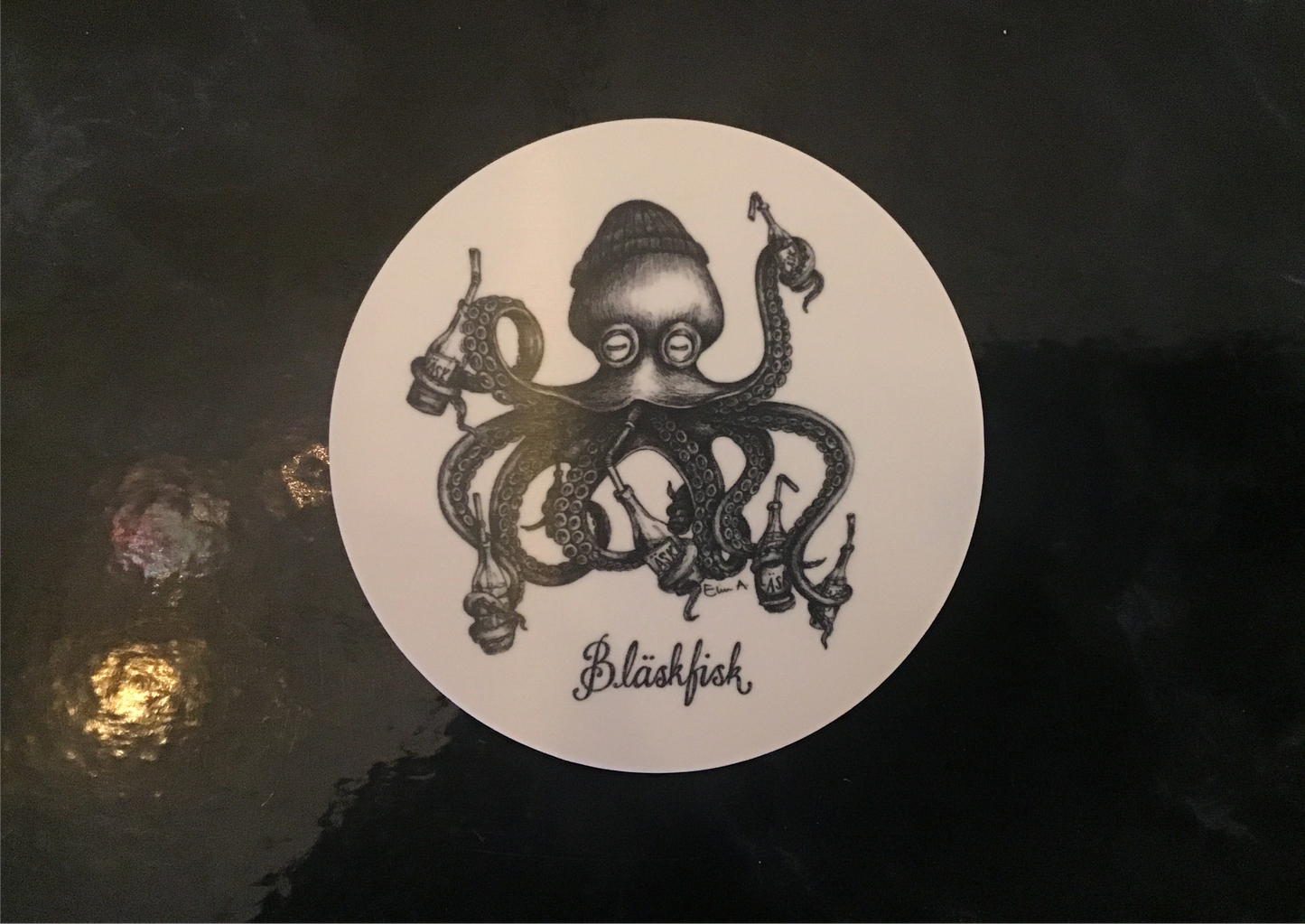 Glasunderlägg: Bläskfisk