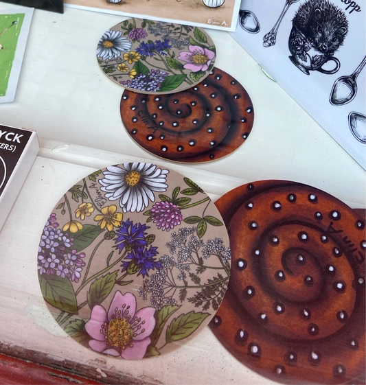 Glasunderlägg: Kanelbulle